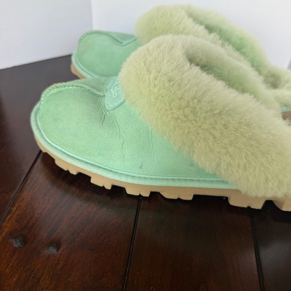 UGG Coquette Mint Green Suede Sheepskin Slippers Womens 9 G1WDQ84CNFJ - Picture 11 of 13
